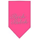 Rich Bitch Rhinestone Bandana Bright Pink Large