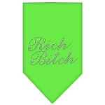 Rich Bitch Rhinestone Bandana Lime Green Large