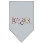 Rock Star Rhinestone Bandana Grey Large