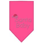 Santa Baby Rhinestone Bandana Bright Pink Large