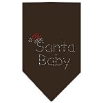 Santa Baby Rhinestone Bandana Cocoa Large