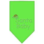 Santa Baby Rhinestone Bandana Lime Green Large