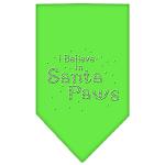 Santa Paws Rhinestone Bandana Lime Green Large