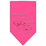 Snowman's Best Friend Rhinestone Bandana Bright Pink Large