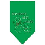 Snowman's Best Friend Rhinestone Bandana Emerald Green Large