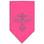 Warriors Cross Rhinestone Bandana Bright Pink Large