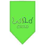 Wild Child Rhinestone Bandana Lime Green Large