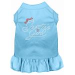 Santa's Girl Rhinestone Dog Dress Baby Blue 4X