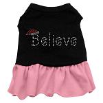 Believe Rhinestone Dress Black with Pink Med