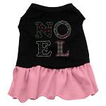 Noel Rhinestone Dress Black with Pink Lg