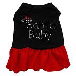 Santa Baby Rhinestone Dress Black with Red Lg