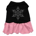 Snowflake Rhinestone Dress Black with Pink Lg