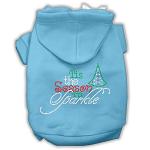 Tis the Season to Sparkle Rhinestone Dog Hoodie Baby Blue L