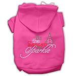 Tis the Season to Sparkle Rhinestone Dog Hoodie Bright Pink L