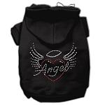 Angel Heart Rhinestone Hoodies Black L