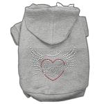 Angel Heart Rhinestone Hoodies Grey L