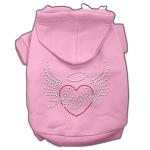 Angel Heart Rhinestone Hoodies Pink L