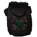 Candy Cane Crossbones Rhinestone Hoodie Black L