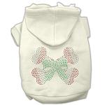 Candy Cane Crossbones Rhinestone Hoodie Cream L