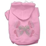 Candy Cane Crossbones Rhinestone Hoodie Pink L