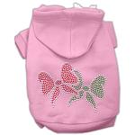 Christmas Bows Rhinestone Hoodie Pink L