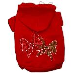 Christmas Bows Rhinestone Hoodie Red L