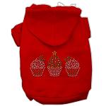 Christmas Cupcakes Rhinestone Hoodie Red L