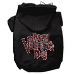 Happy Valentines Day Rhinestone Hoodies Black L