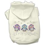 Let it Snow Penguins Rhinestone Hoodie Cream L