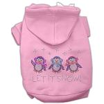 Let it Snow Penguins Rhinestone Hoodie Pink L