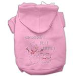 Snowman's Best Friend Rhinestone Hoodie Pink L