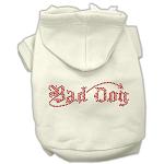 Bad Dog Rhinestone Hoodies Cream L
