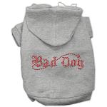 Bad Dog Rhinestone Hoodies Grey L