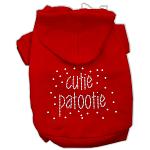 Cutie Patootie Rhinestone Hoodies Red L