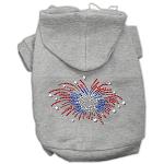 Fireworks Rhinestone Hoodie Grey L