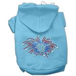 Fireworks Rhinestone Hoodie Baby Blue L