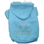 Got Booty Rhinestone Hoodies Baby Blue L