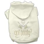 Got Booty Rhinestone Hoodies Cream L