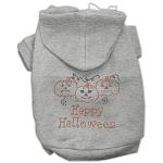 Happy Halloween Rhinestone Hoodies Grey L