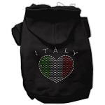 Italian Rhinestone Hoodies Black L