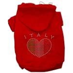 Italian Rhinestone Hoodies Red L