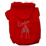 London Rhinestone Hoodies Red L