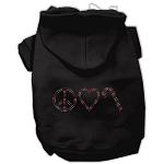 Peace, Love and Candy Canes Hoodies Black L