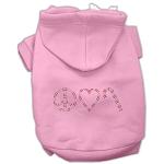 Peace, Love and Candy Canes Hoodies Pink L