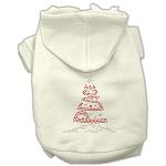 Peace Tree Rhinestone Hoodies Cream L