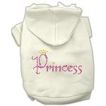 Princess Rhinestone Hoodies Cream L