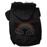 Rhinestone Rainbow Hoodies Black L