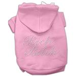 Rich Bitch Rhinestone Hoodies Pink L