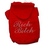 Rich Bitch Rhinestone Hoodies Red L