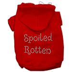 Spoiled Rotten Rhinestone Hoodie Red L